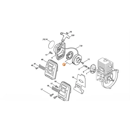 STIHL  Rolka linki urzadzenia rozruchowego ze sprezyna powrotna 4137 190 1100